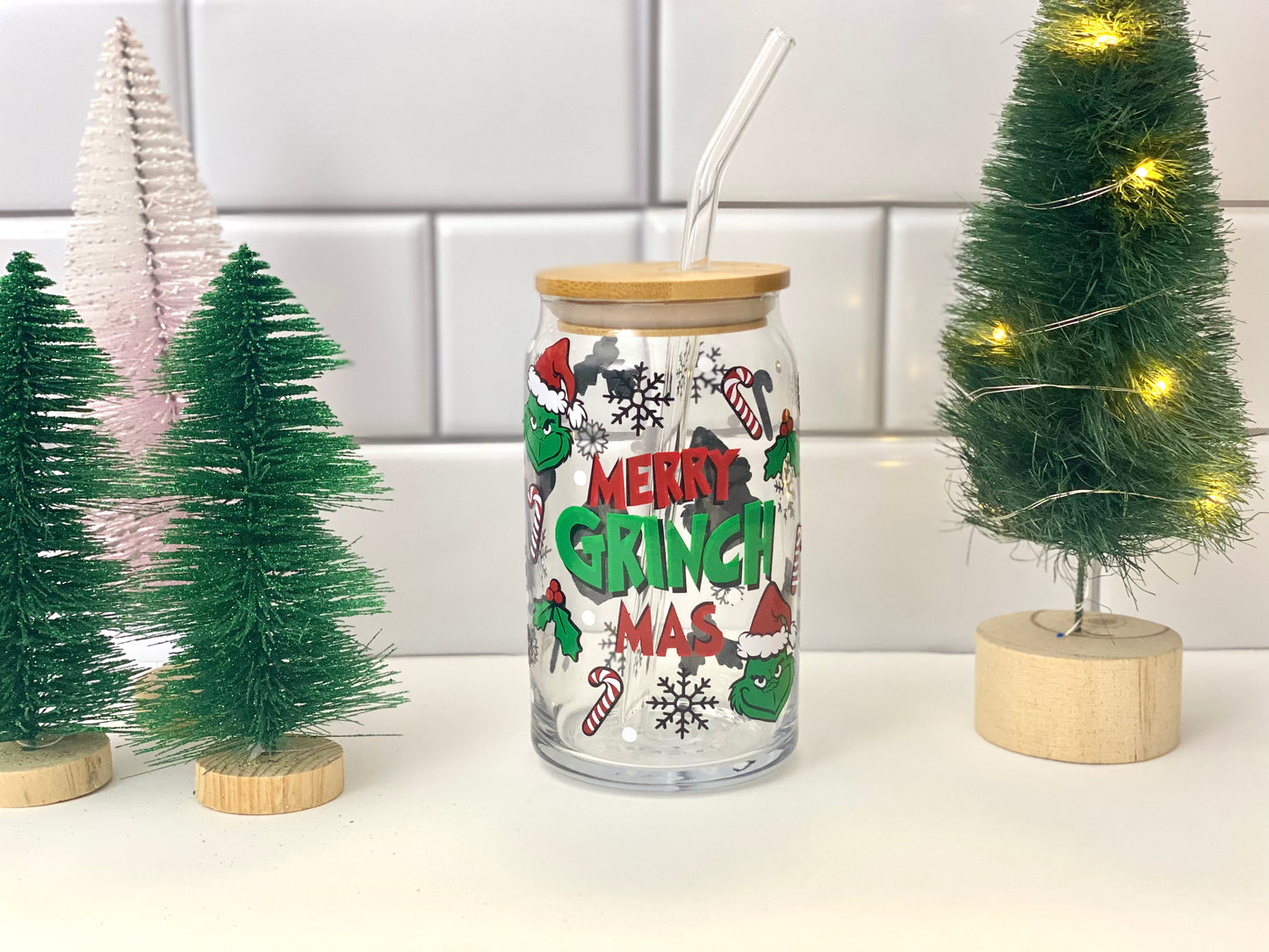 Grinch Glass Cup