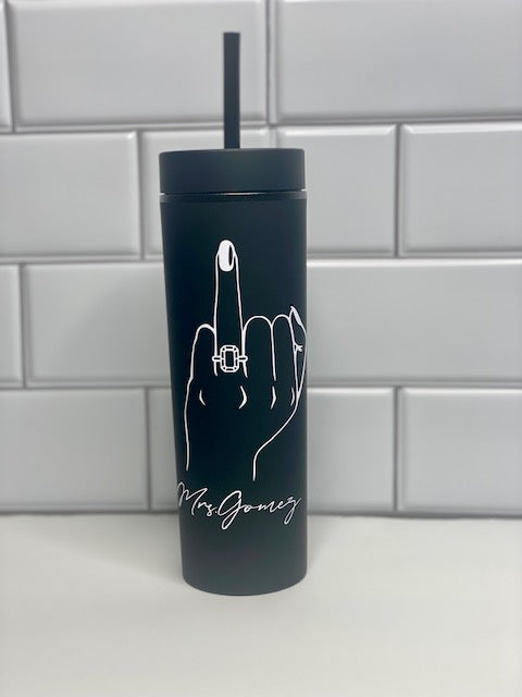 Personalized Engagement Finger Tumbler