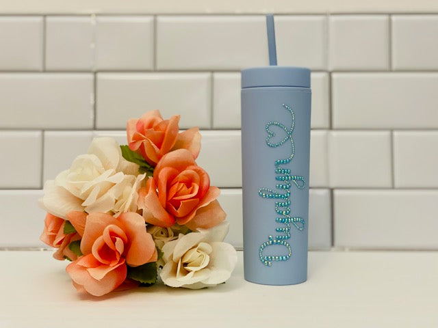Personalized Matte Acrylic Tumbler with Rhinestone