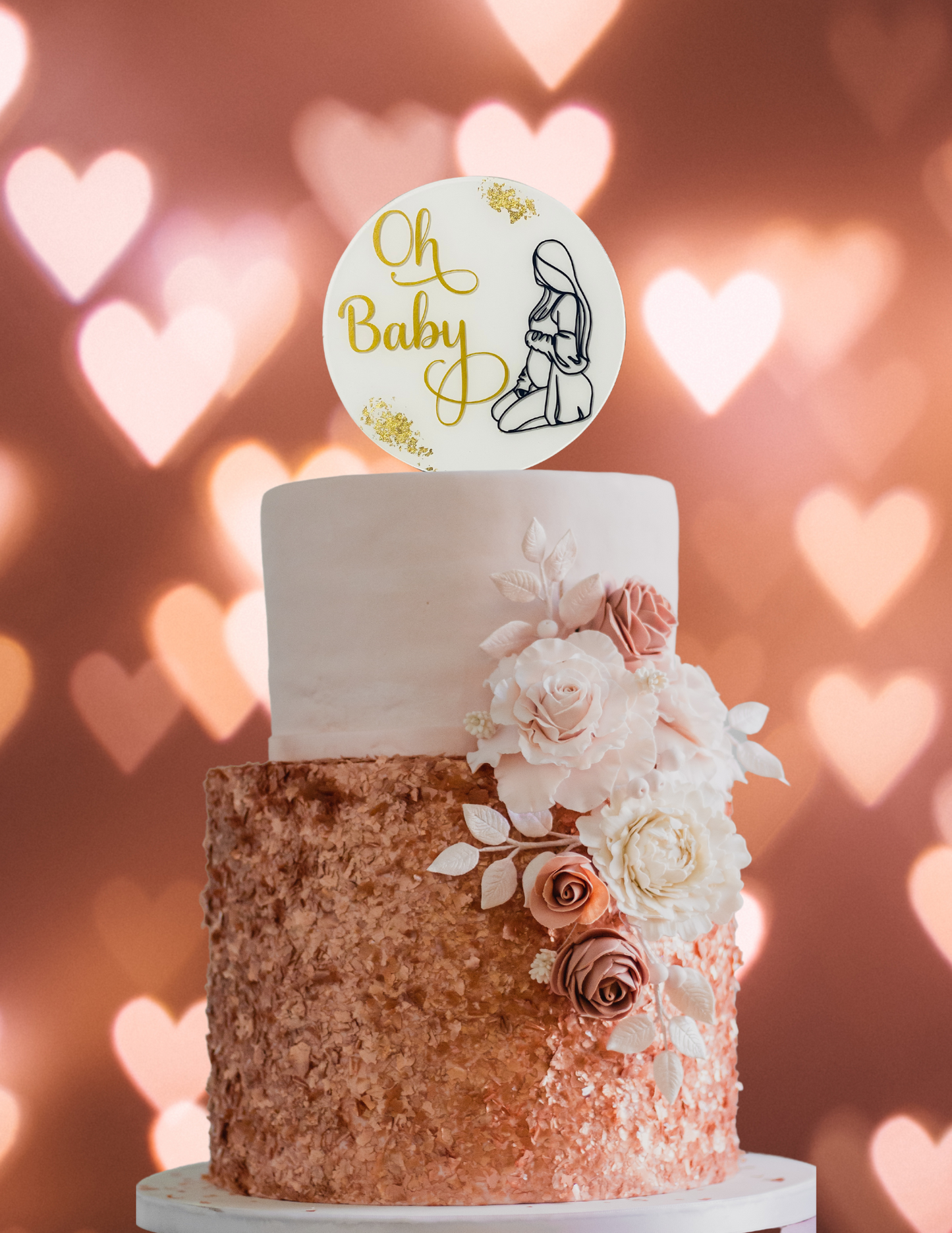 Oh Baby Cake Topper/ Foil Flakes