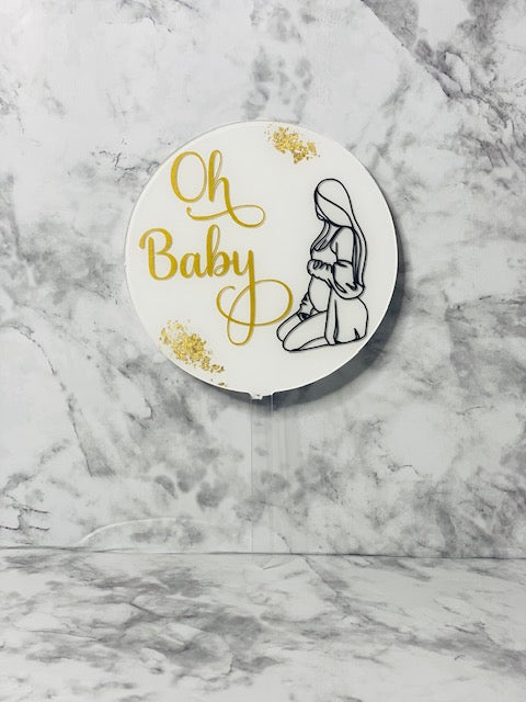 Oh Baby Cake Topper/ Foil Flakes