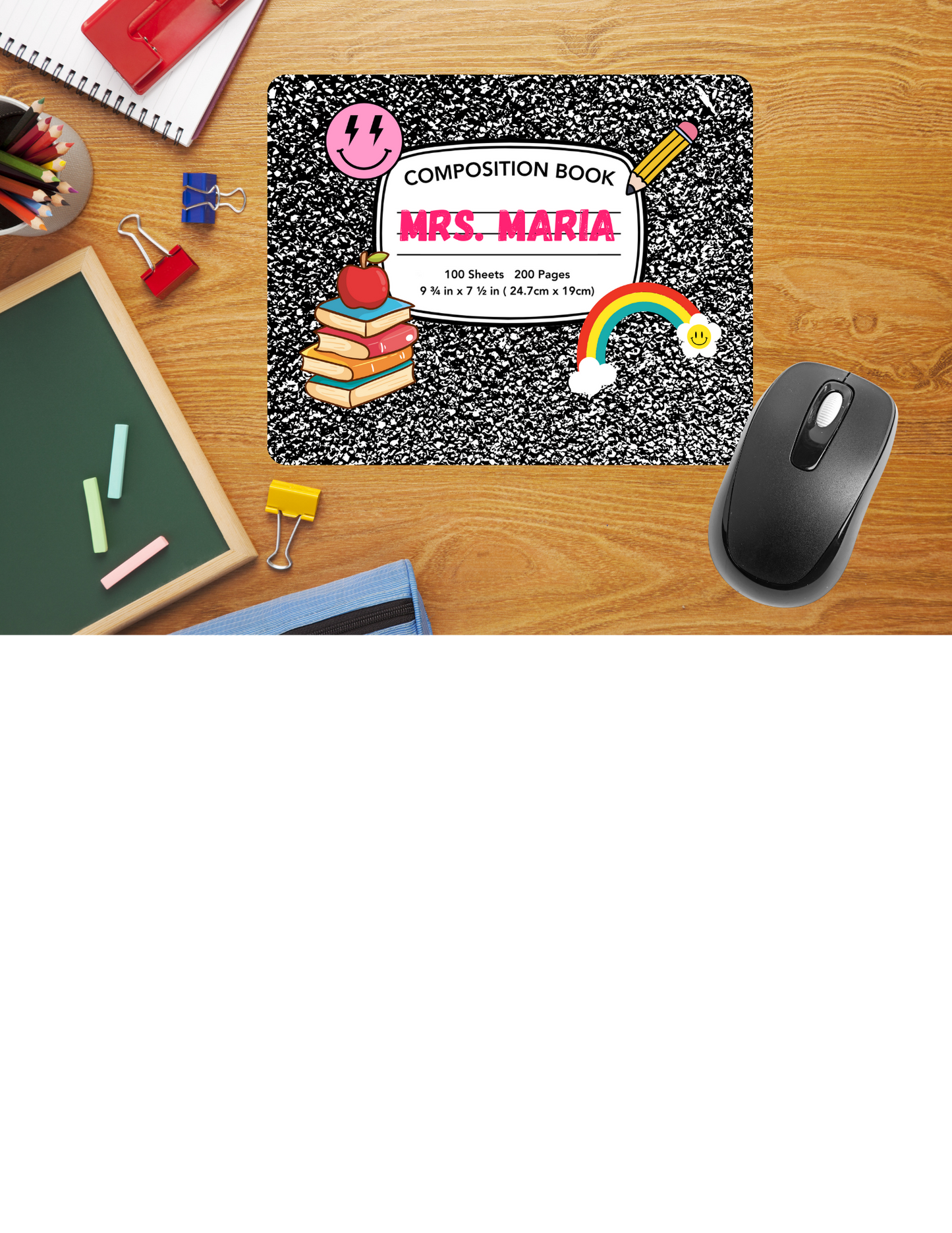 Mouse Pad- Composition Book Pink Name