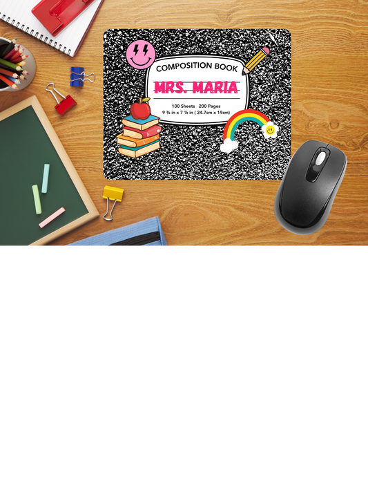 Mouse Pad- Composition Book Pink Name