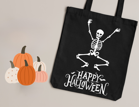 Skeleton Happy Halloween Tote Bag