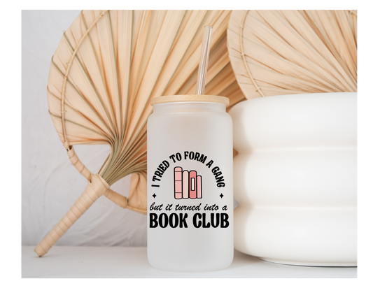 Book Club Frosted Glass Cup